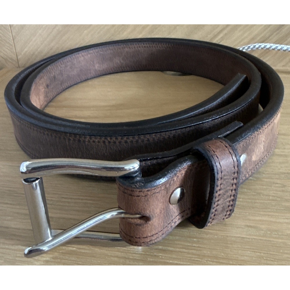 USA made HANKS BELTS Montana Size 50 Bison Belt 100 YEAR Brown WESTERN Cowboy